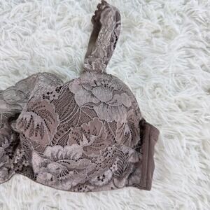Soma Intimates Floral Lace Underwire Bra Brown 34C Adjustable Straps Romantic